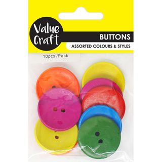 BUTTON WOOD 30MM ROUND 10PCS