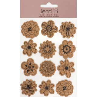 Jenni B Blossom Print Natural Kraft 12Pc