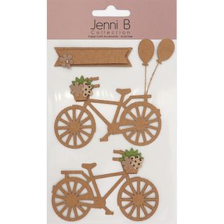 Jenni B Bike Floral Natural Kraft 3Pcs