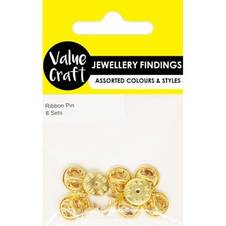 JF RIBBON PIN GOLD 8 SETS