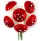 FOAM MUSHROOM RED-WHT 6pcs