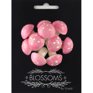 FOAM MUSHROOM PINK-WHT 10pcs