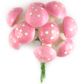 FOAM MUSHROOM PINK-WHT 10pcs