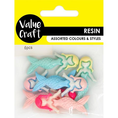 RESIN MERMAIDS 6PCS