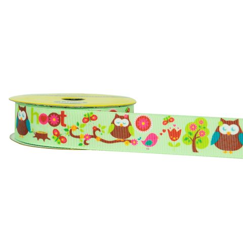 Rib 22Mm Grosgrain Owl Green 3M