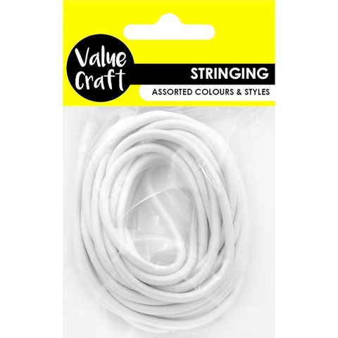 String Elastic Cord White 3mmx5m 1pc