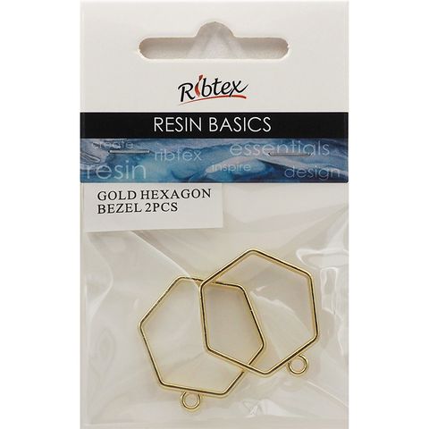 UV RESIN BEZEL FRAME HEXAGON GOLD