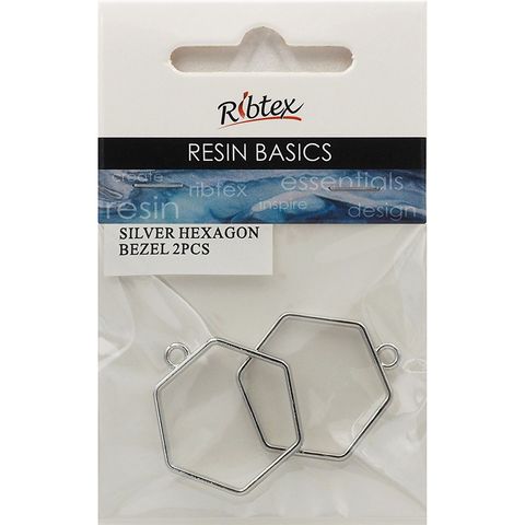 UV RESIN BEZEL FRAME HEXAGON SILVER