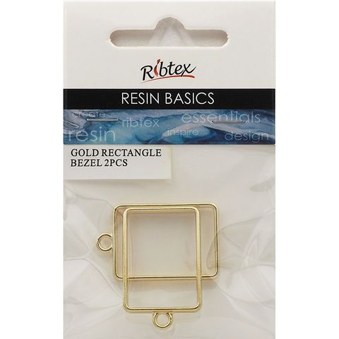 UV RESIN BEZEL FRAME RECTANGLE GOLD