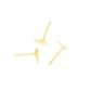 Earring Posts with Hole Gold 12mm 30pc
