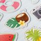 Assorted Summer 3D Stickers  1 Sheet