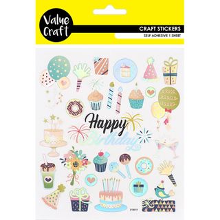 CRAFT STICKER HAPPY BIRTHDAY ASST 1 SH