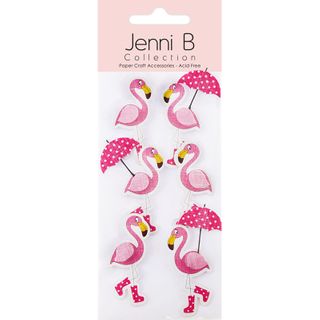 Jenni B Flamingo With Umbrella 6Pc