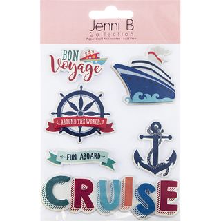 Assorted Cruise Theme Paper Sticker 6 Pc