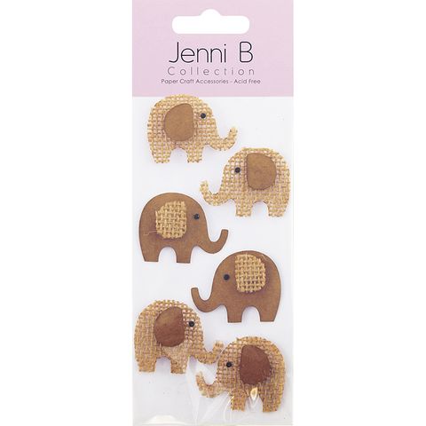 Jenni B Natural Elephants 6Pcs
