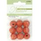 Bead Wood Round 18mm Orange 9Pcs