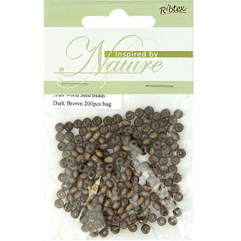 Bead Wood Seed 5Mm Dk Brown 200Pcs