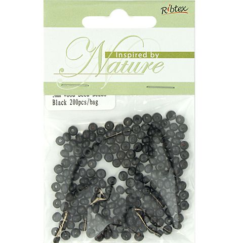 Bead Wood Seed 5Mm Black 200Pcs