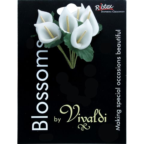 White Foam Lily Flower 1 Bunch 6 Pieces