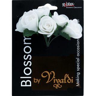 Flower Foam 6H Rose 10Petal White 1Bch