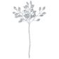 Rhinestone Leaf Spray 6 Head Crystal