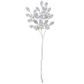 Rhinestone Leaf Bud Spray 3 Head Crystal