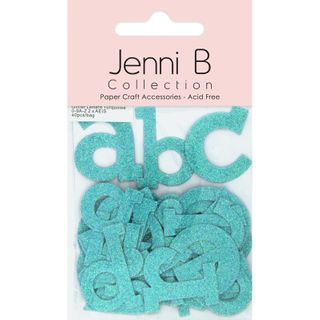 Blue Glitter Card Alphabet Letters 40 Pc