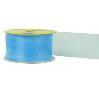 RIB 38MM WOV EDGE ORGANZA B-BLUE 4M