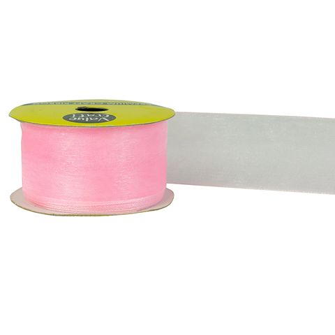 RIB 38MM WOV EDGE ORGANZA B-PINK 4M