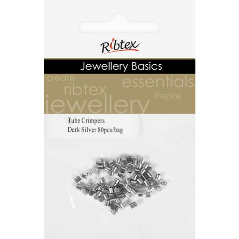 Crimpers Tube 2mm Dark Silver 80Pcs