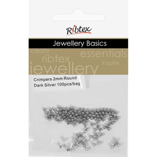 Crimpers Round 2mm Dark Silver 100Pcs