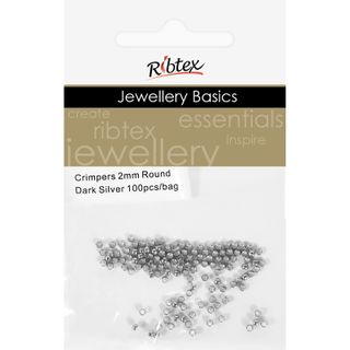 Crimpers Round 2mm Dark Silver 100Pcs