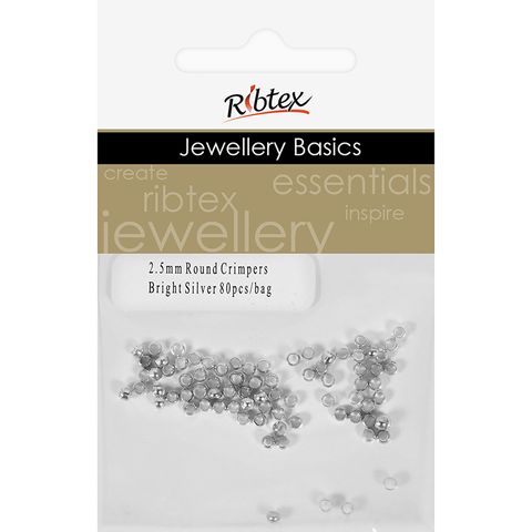 Crimpers Round 2.5mm Silver 80Pcs