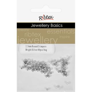 Crimpers Round 2.5mm Silver 80Pcs