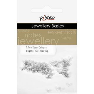 Crimpers Round 2.5mm Silver 80Pcs