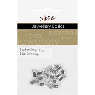 Leather Clamp 10mm Silver 20Pcs