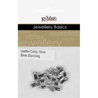 Leather Clamp 10mm Silver 20Pcs