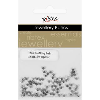 Crimpers Round 2.5mm Antique Silver 80Pc