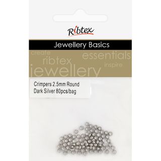Crimpers Round 2.5mm Dark Silver 80Pcs