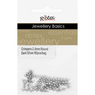 Crimpers Round 2.5mm Dark Silver 80Pcs