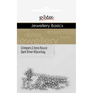 Crimpers Round 2.5mm Dark Silver 80Pcs