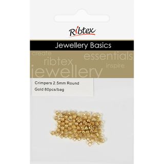 Crimpers Round 2.5mm Gold 80Pcs