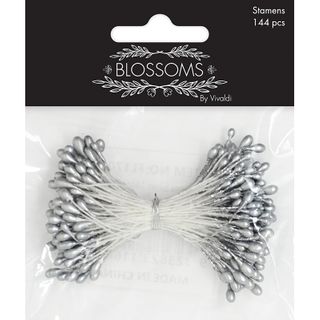 Flower Stamens Silver 144Pcs