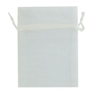 Organza Bag Mini 10 x 7.5cm - White 10Pc
