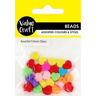 POLYMER CLAY BEAD 10MM HEARTS 25PCS PACK