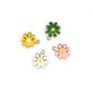 MULTI COLOURED DAISY CHARMS 4PCS