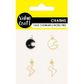 Charm Metal Moon And Lightening 4Pcs
