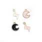 Charm Metal Moon And Lightening 4Pcs