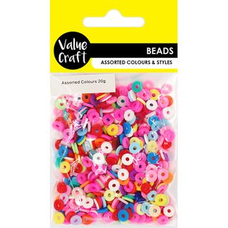 Polymer Clay Beads 6mm Flat Circle 20g