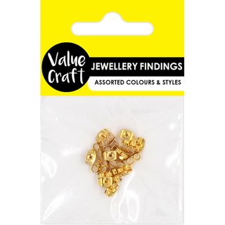 JF BUTTERFLY EARRING BACKS 7MM GOLD 20PC